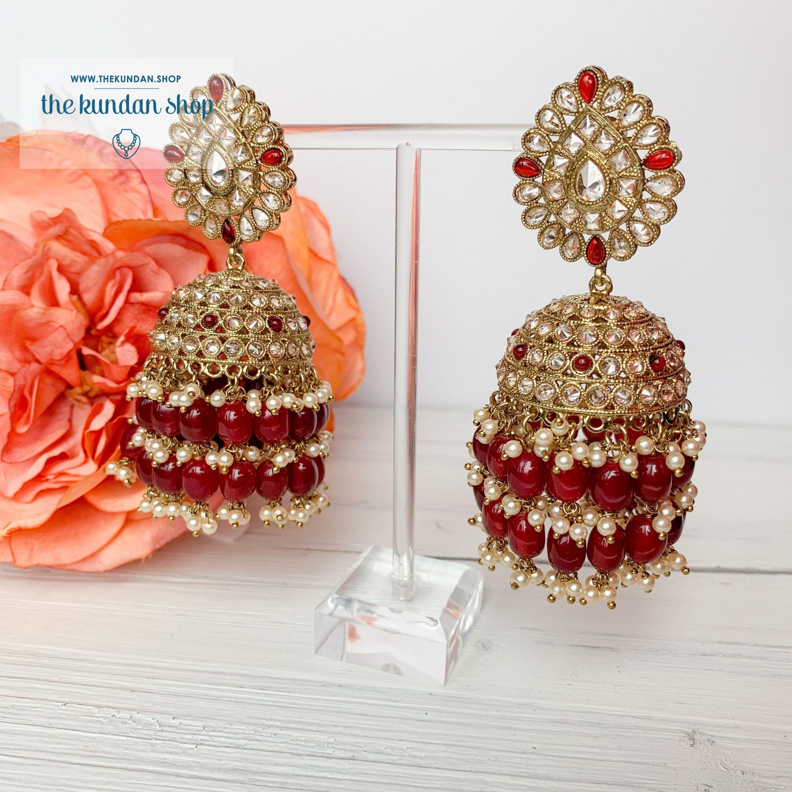Kindly Jhumkis Earrings THE KUNDAN SHOP Ruby 1 