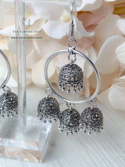 Silver Series - Classic Baali Jumki Earrings THE KUNDAN SHOP 