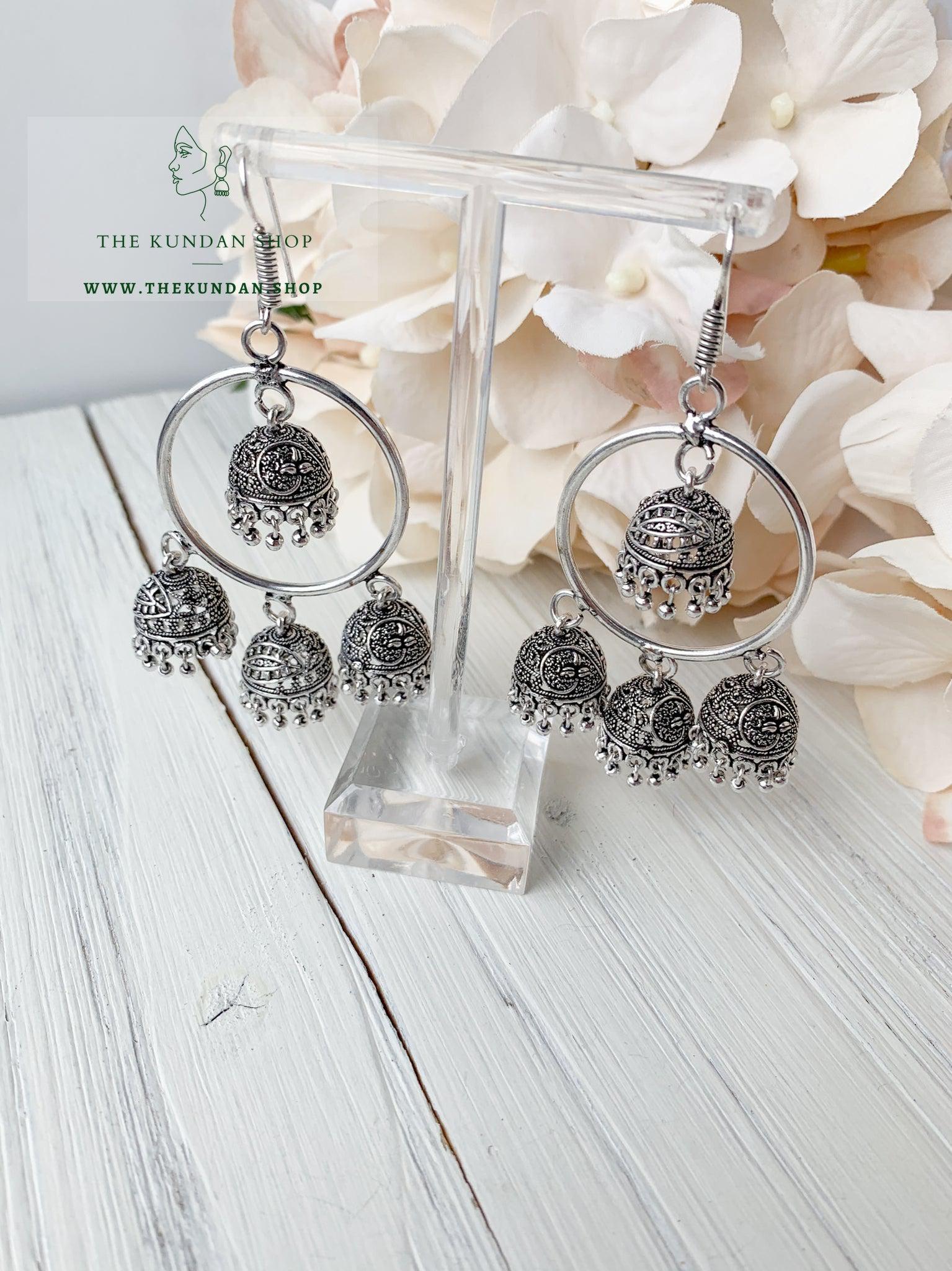 Silver Series - Classic Baali Jumki Earrings THE KUNDAN SHOP 
