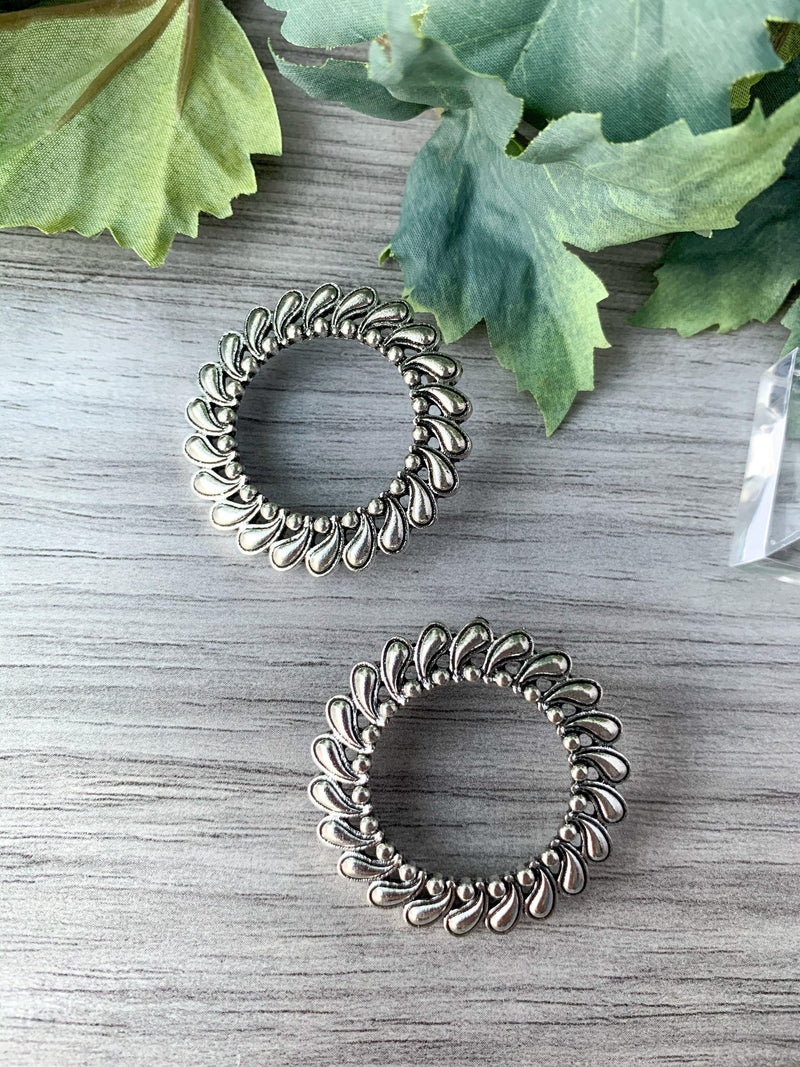 Silver Series - Round Studs, Earrings - THE KUNDAN SHOP