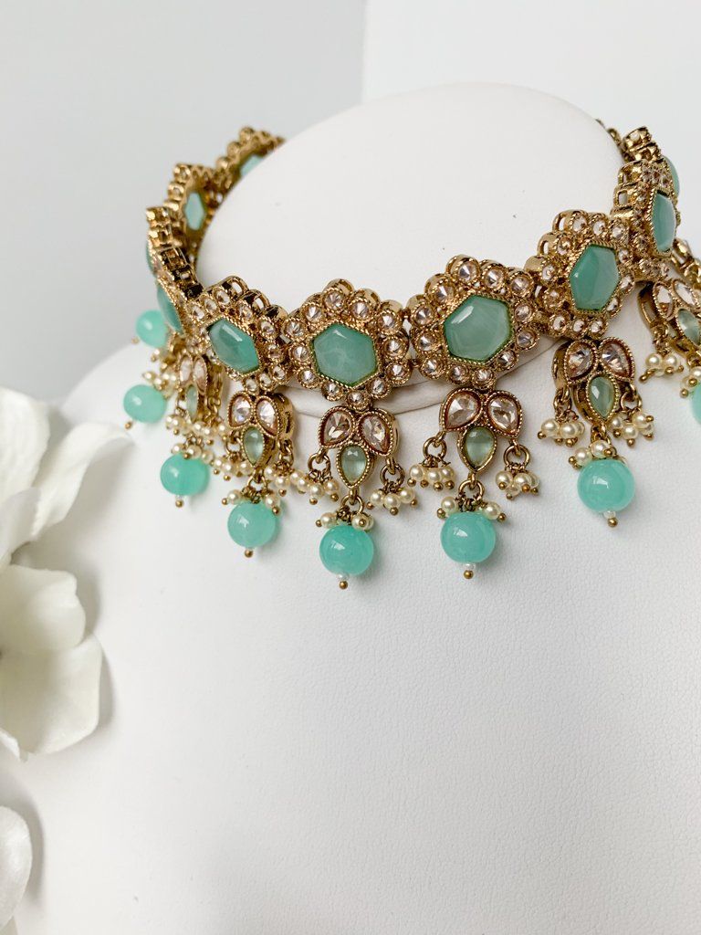 Grounded in Pastel Necklace Sets THE KUNDAN SHOP 