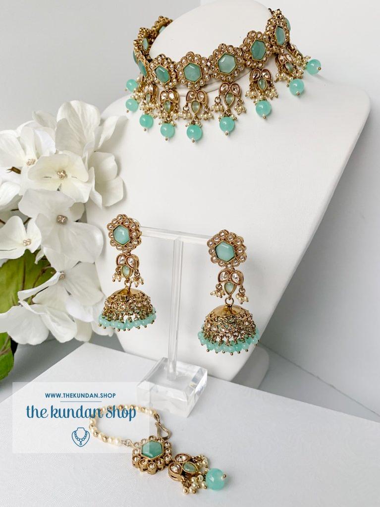 Grounded in Pastel Necklace Sets THE KUNDAN SHOP 
