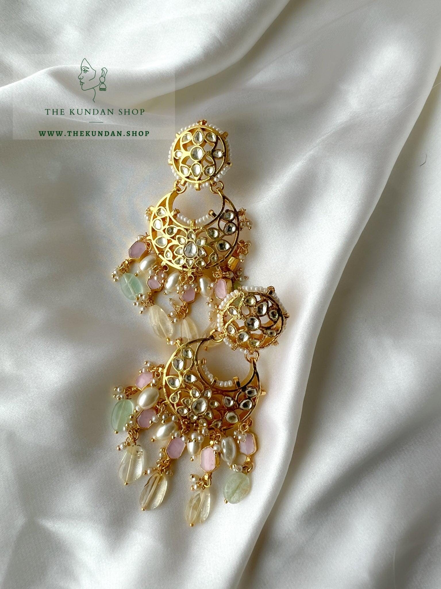 Pastel Chaandbaali Earrings THE KUNDAN SHOP 