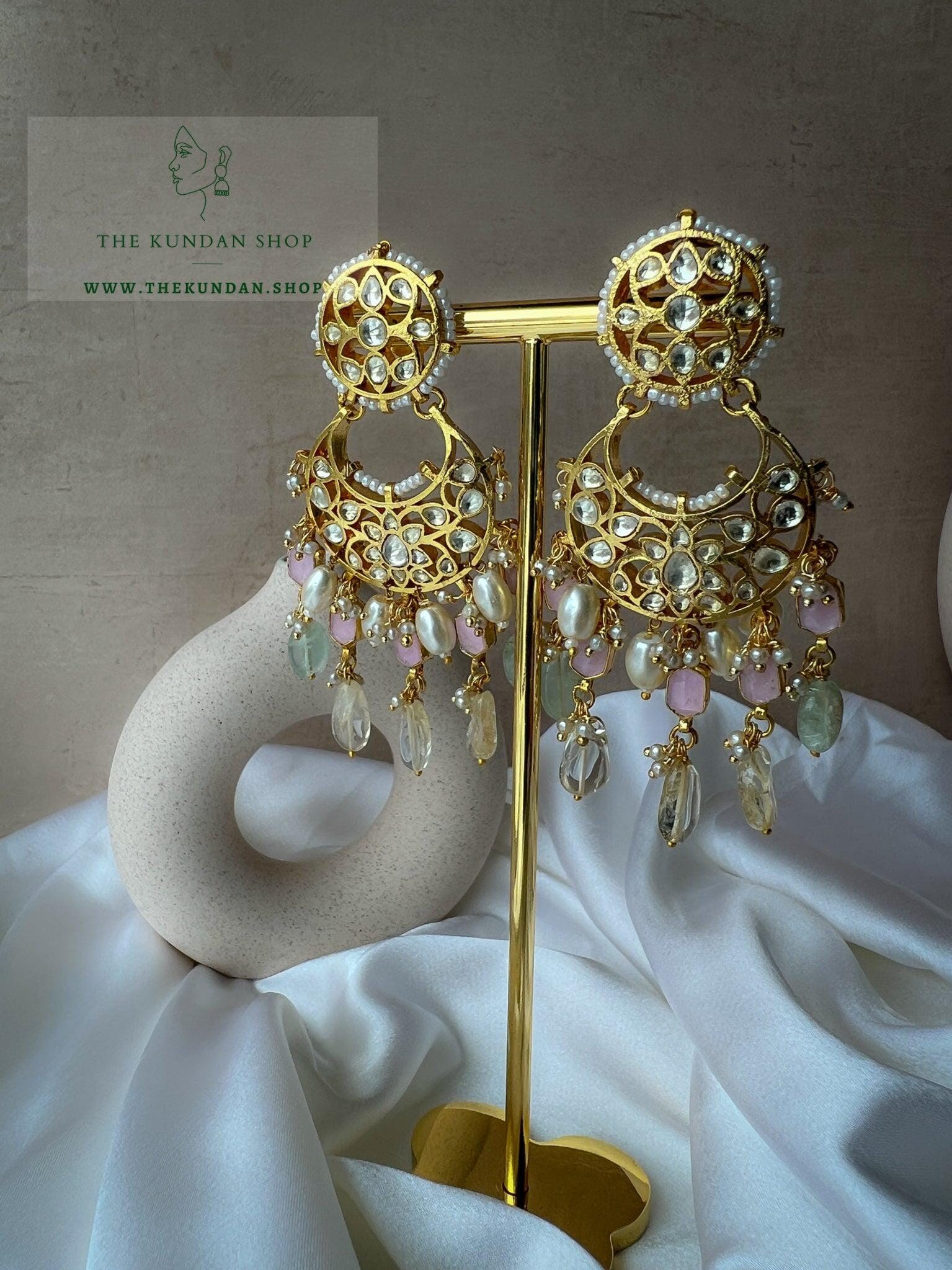 Pastel Chaandbaali Earrings THE KUNDAN SHOP 