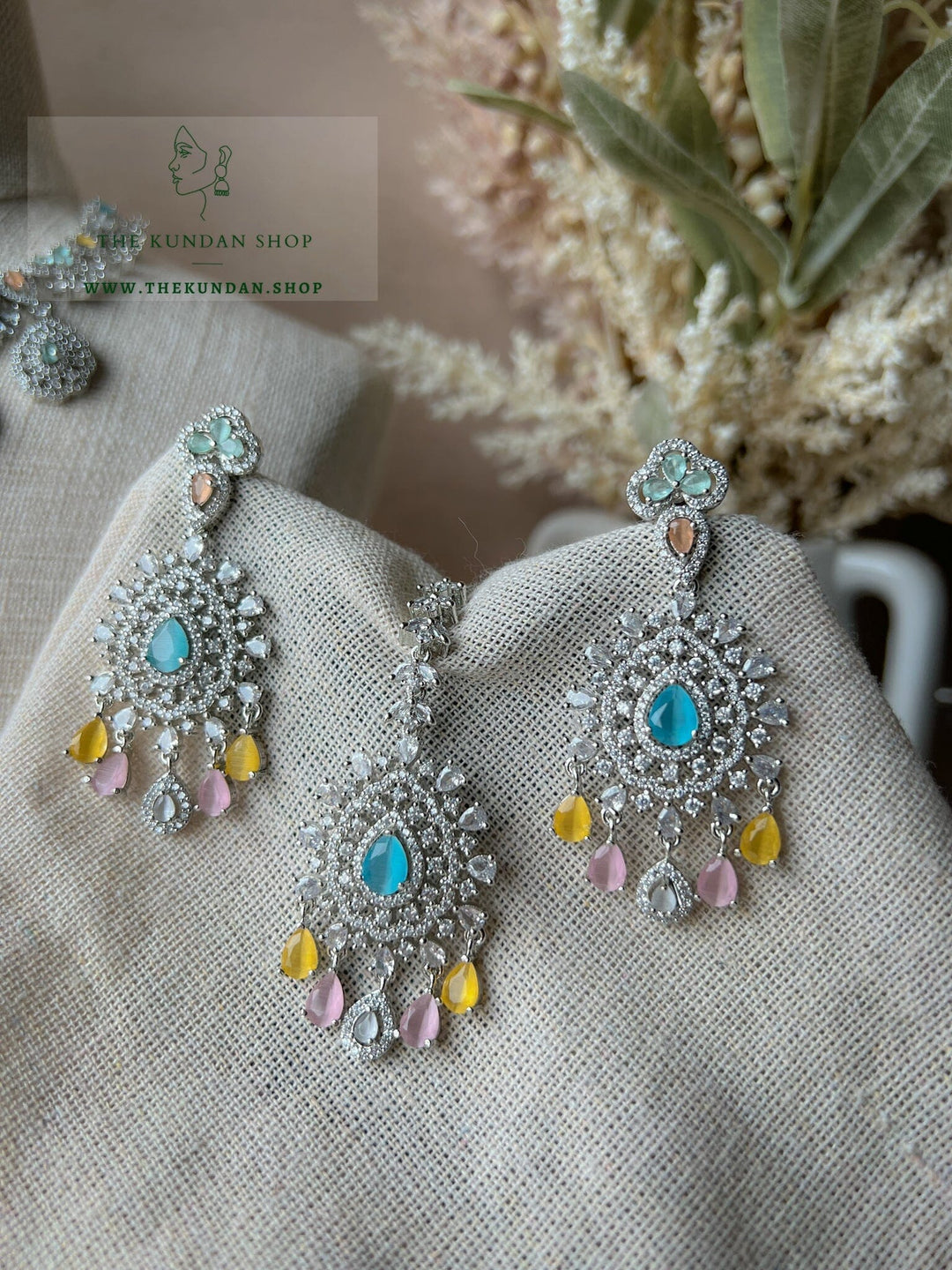 Resilient in Silver & Pastels Necklace Sets THE KUNDAN SHOP 