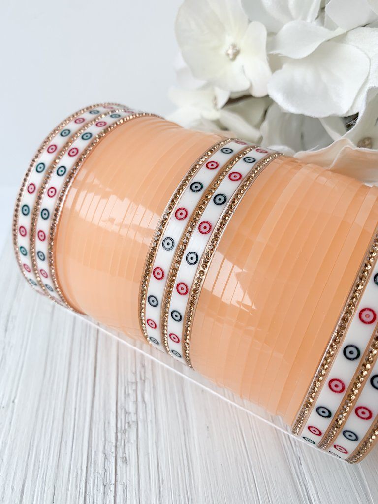 Classic Chooda in Peach Bangles THE KUNDAN SHOP 