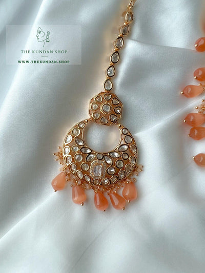 A Vibrant Bride in Peach Necklace Sets THE KUNDAN SHOP 