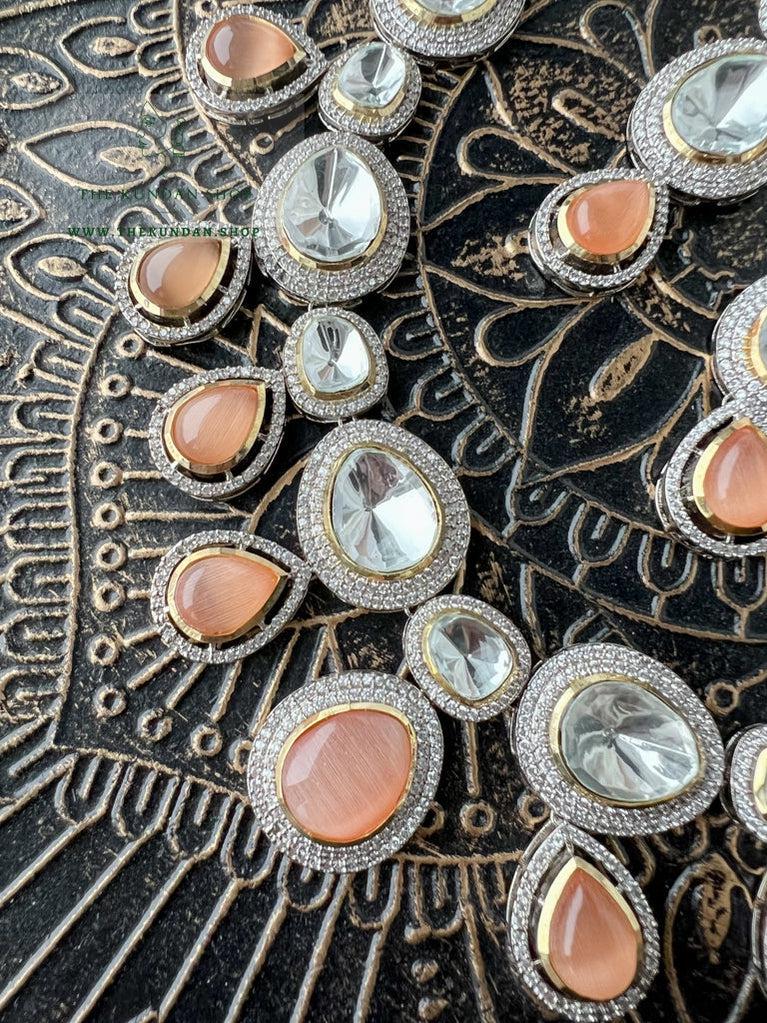 Eternal in Peach Necklace Sets THE KUNDAN SHOP 