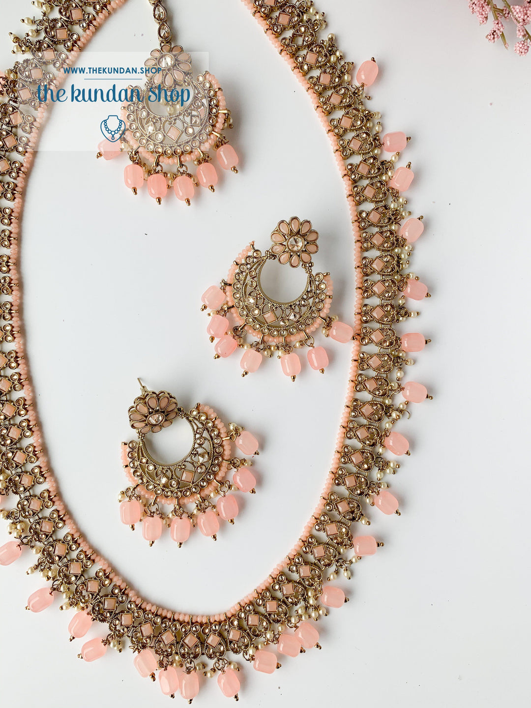 Dynamic in Peach Necklace Sets THE KUNDAN SHOP 