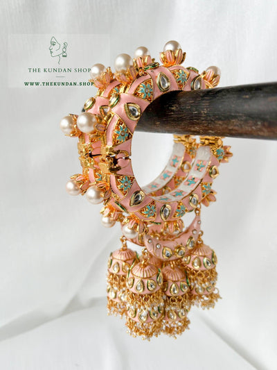 Meenakari Textures in Peach Bangles THE KUNDAN SHOP 