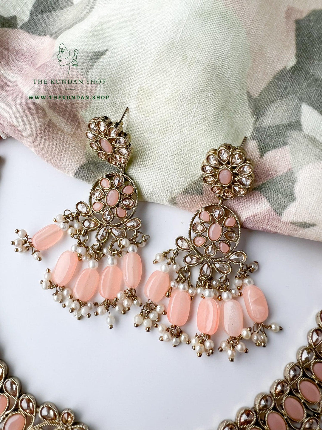 Tonights Best in Peach Necklace Sets THE KUNDAN SHOP 