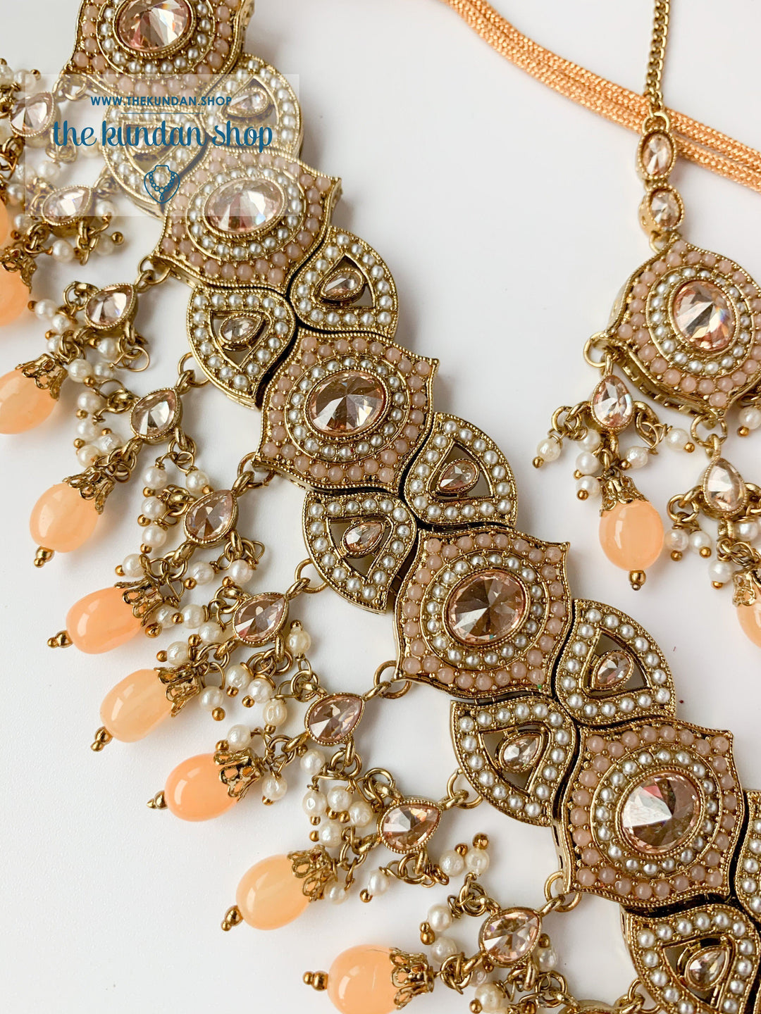 Entangled in Peach Necklace Sets THE KUNDAN SHOP 