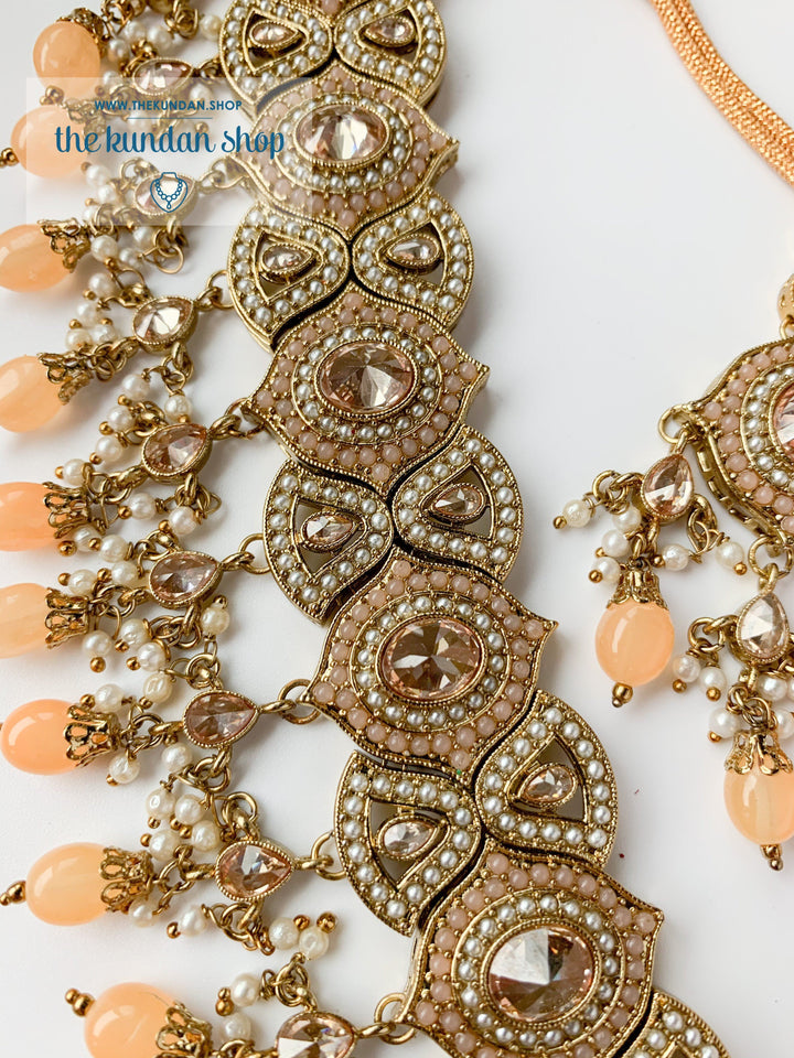 Entangled in Peach Necklace Sets THE KUNDAN SHOP 