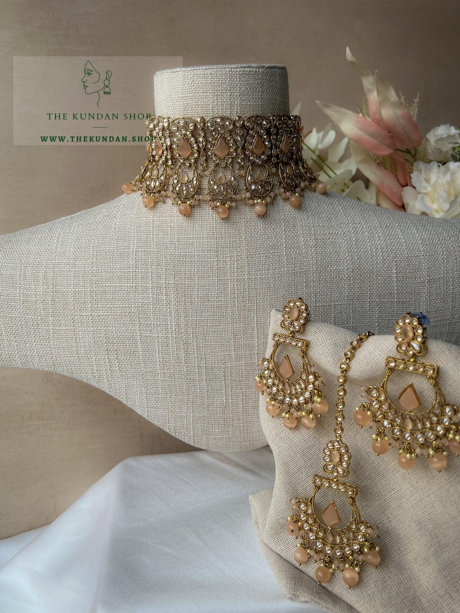 Promising Polki in Peach Necklace Sets THE KUNDAN SHOP 