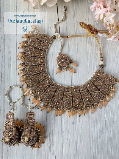 Liberated in Peach Necklace Sets THE KUNDAN SHOP 