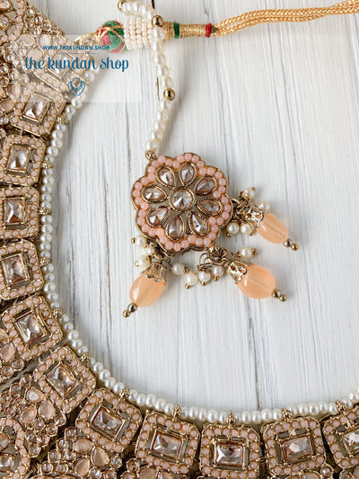Liberated in Peach Necklace Sets THE KUNDAN SHOP 