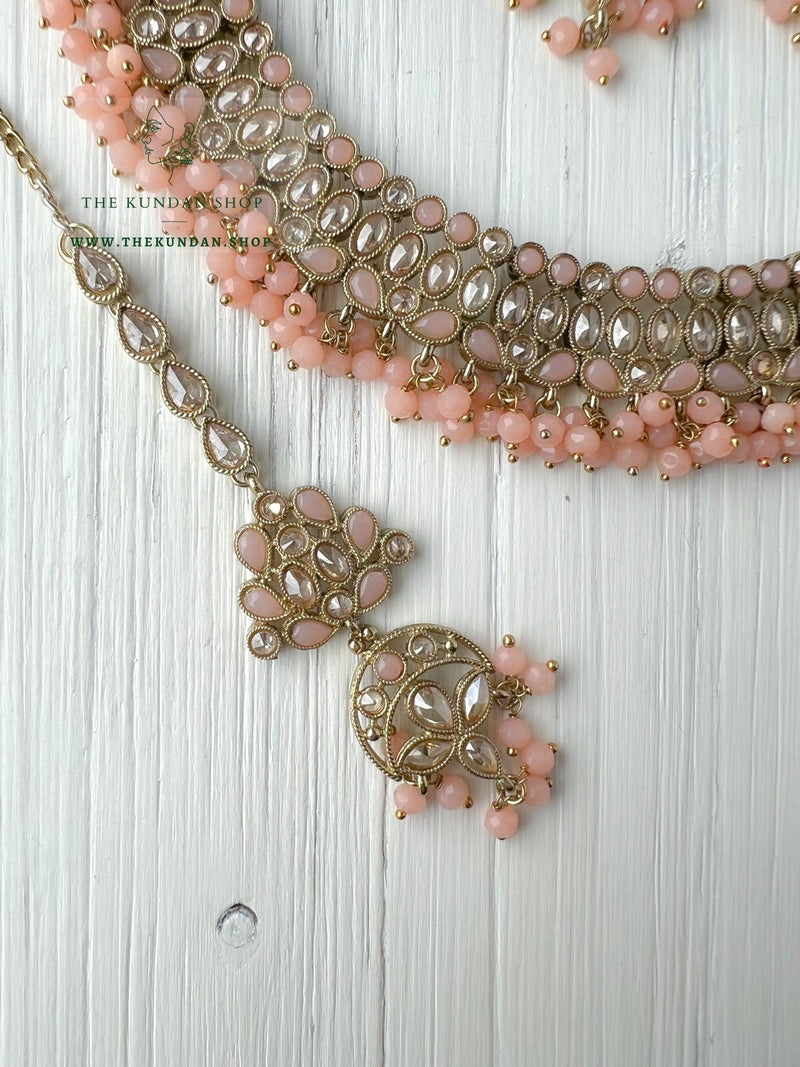 Sensitive in Peach Necklace Sets THE KUNDAN SHOP 