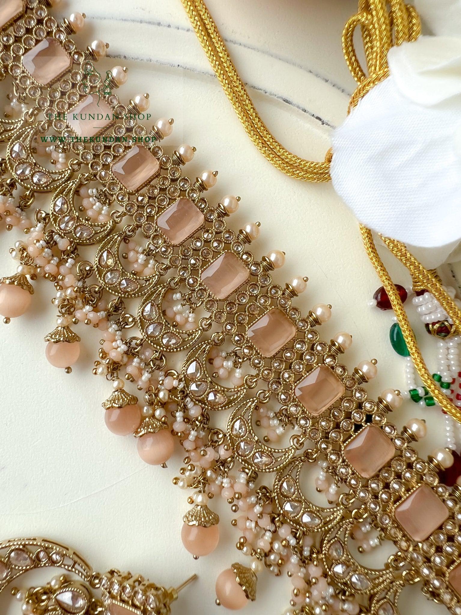 Love Always in Peach Necklace Sets THE KUNDAN SHOP 