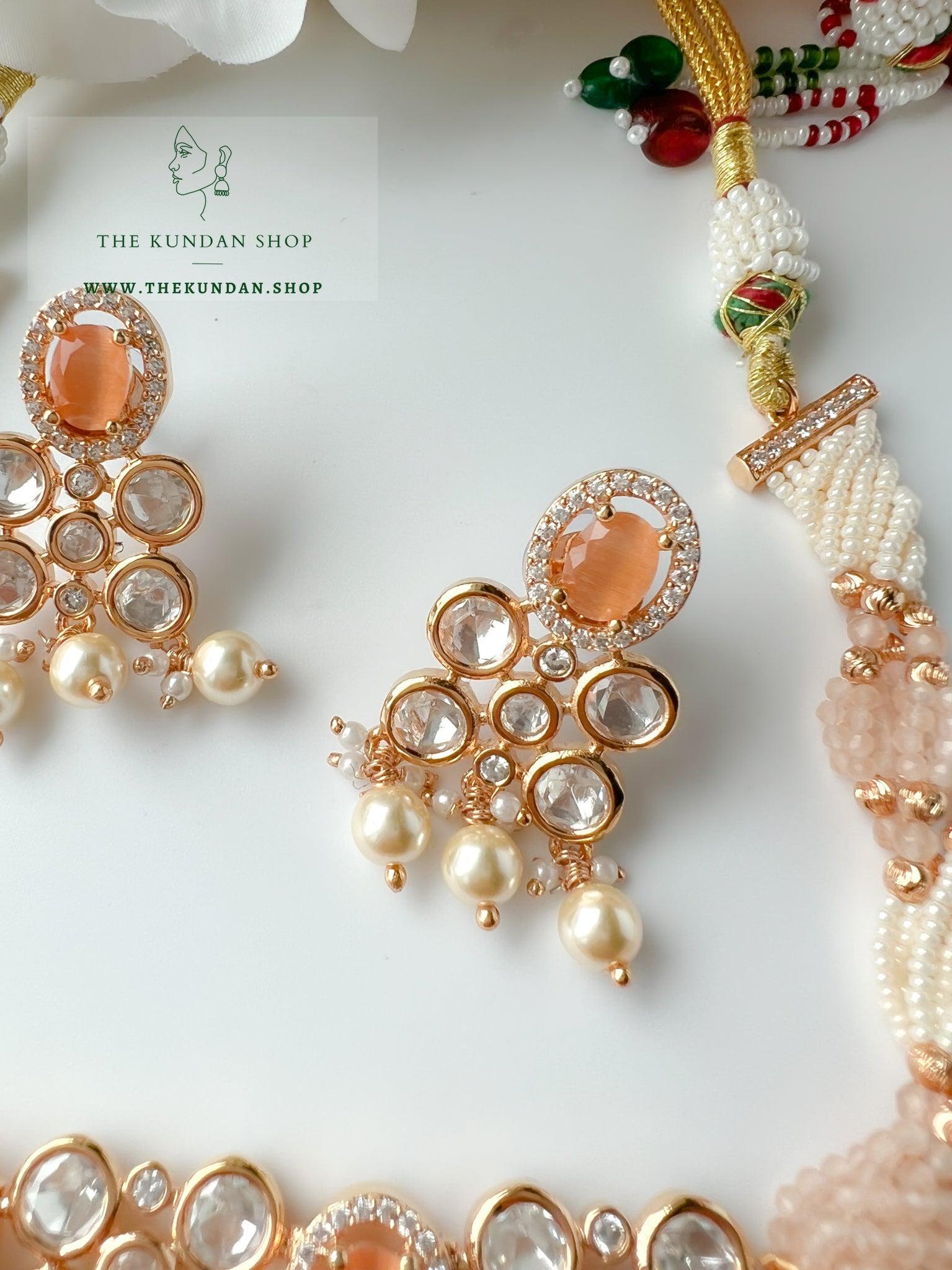 Precise Kundan in Peach Necklace Sets THE KUNDAN SHOP 