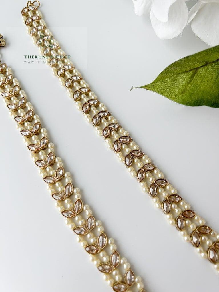 A Limit in Pearl Anklets Anklets THE KUNDAN SHOP 