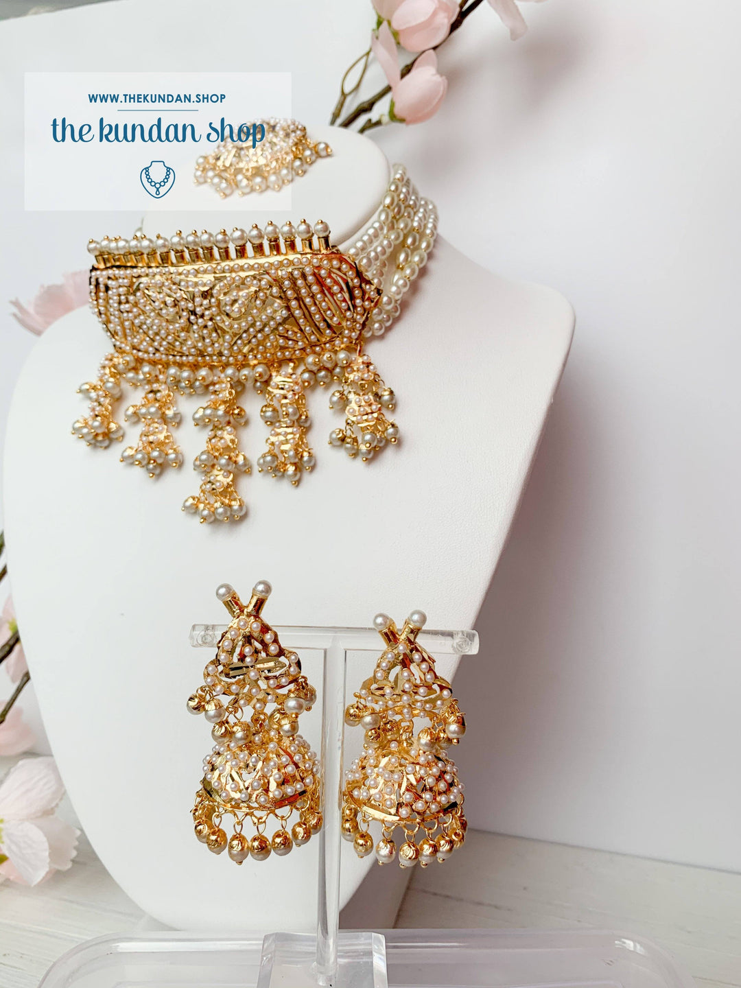 Compliment Choker in Pearl Necklace Sets THE KUNDAN SHOP 