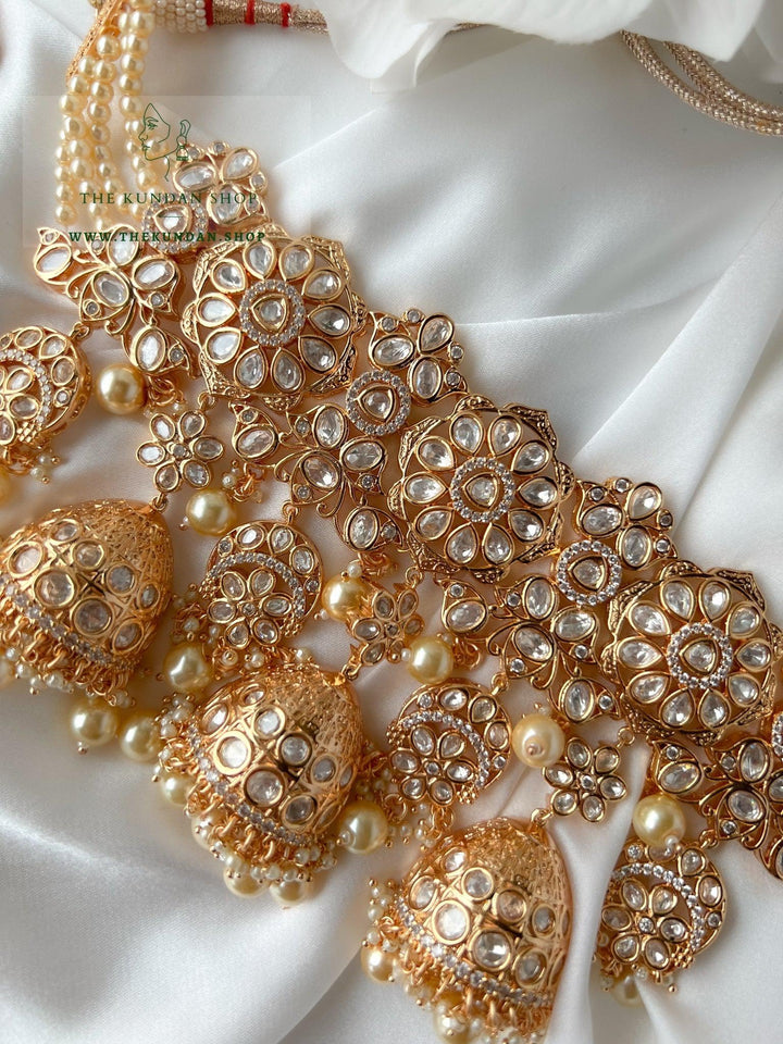 Blended Jhumki in Pearl Necklace Sets THE KUNDAN SHOP 
