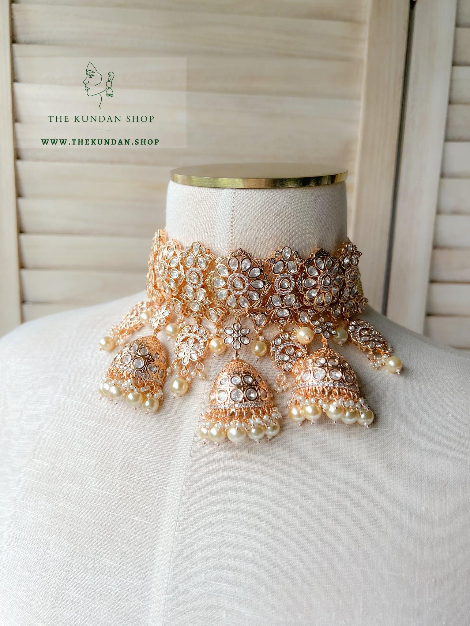 Blended Jhumki in Pearl Necklace Sets THE KUNDAN SHOP 