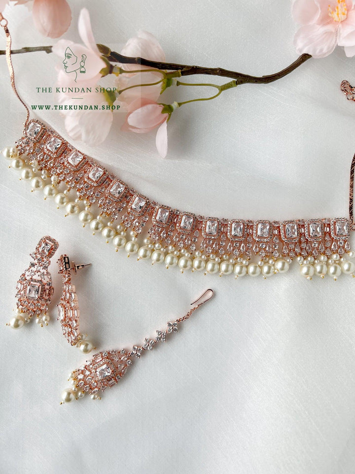 Wholesome in Rose Gold Necklace Sets THE KUNDAN SHOP 