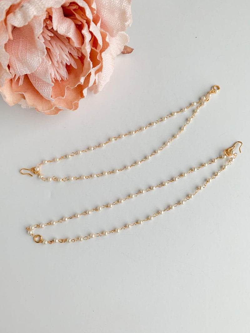 Classic Pearl Saharay Sahara Earrings THE KUNDAN SHOP Two Layer 