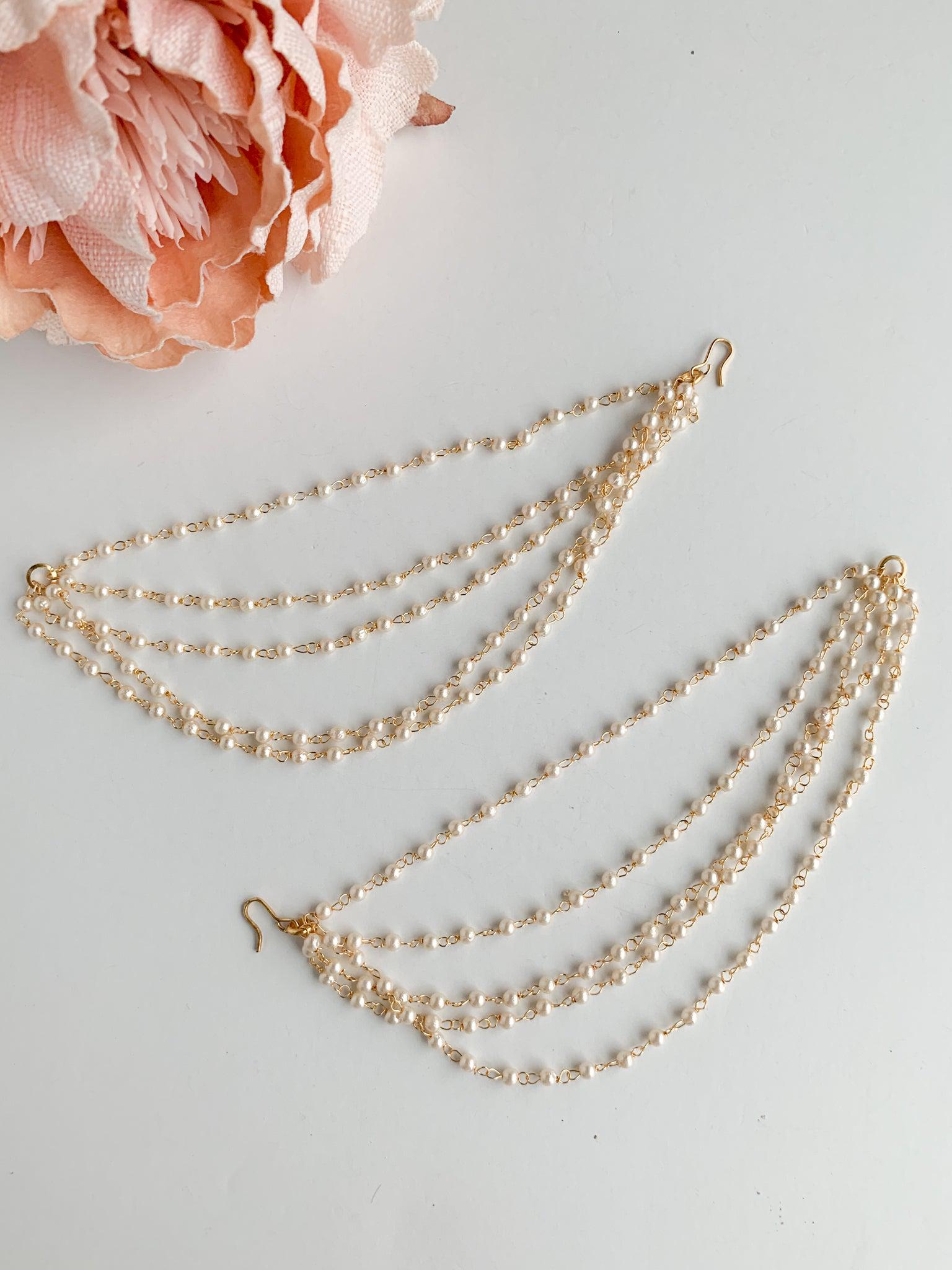 Classic Pearl Saharay Sahara Earrings THE KUNDAN SHOP 
