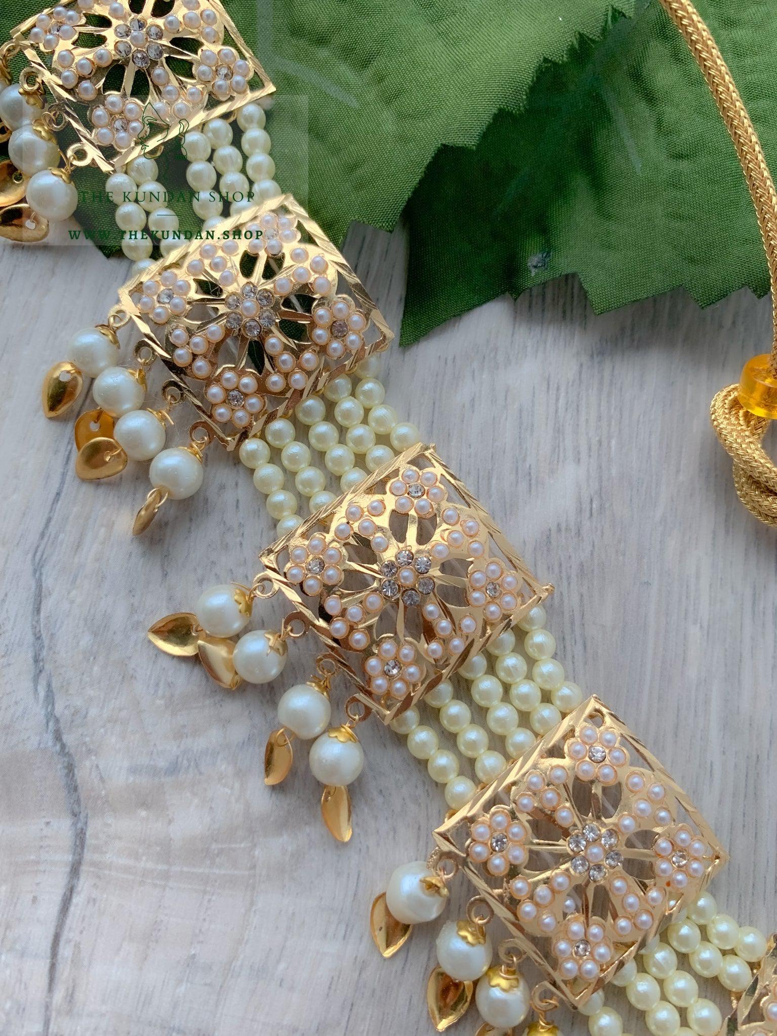 Pearl Jadau Necklace Set Necklace Sets THE KUNDAN SHOP 