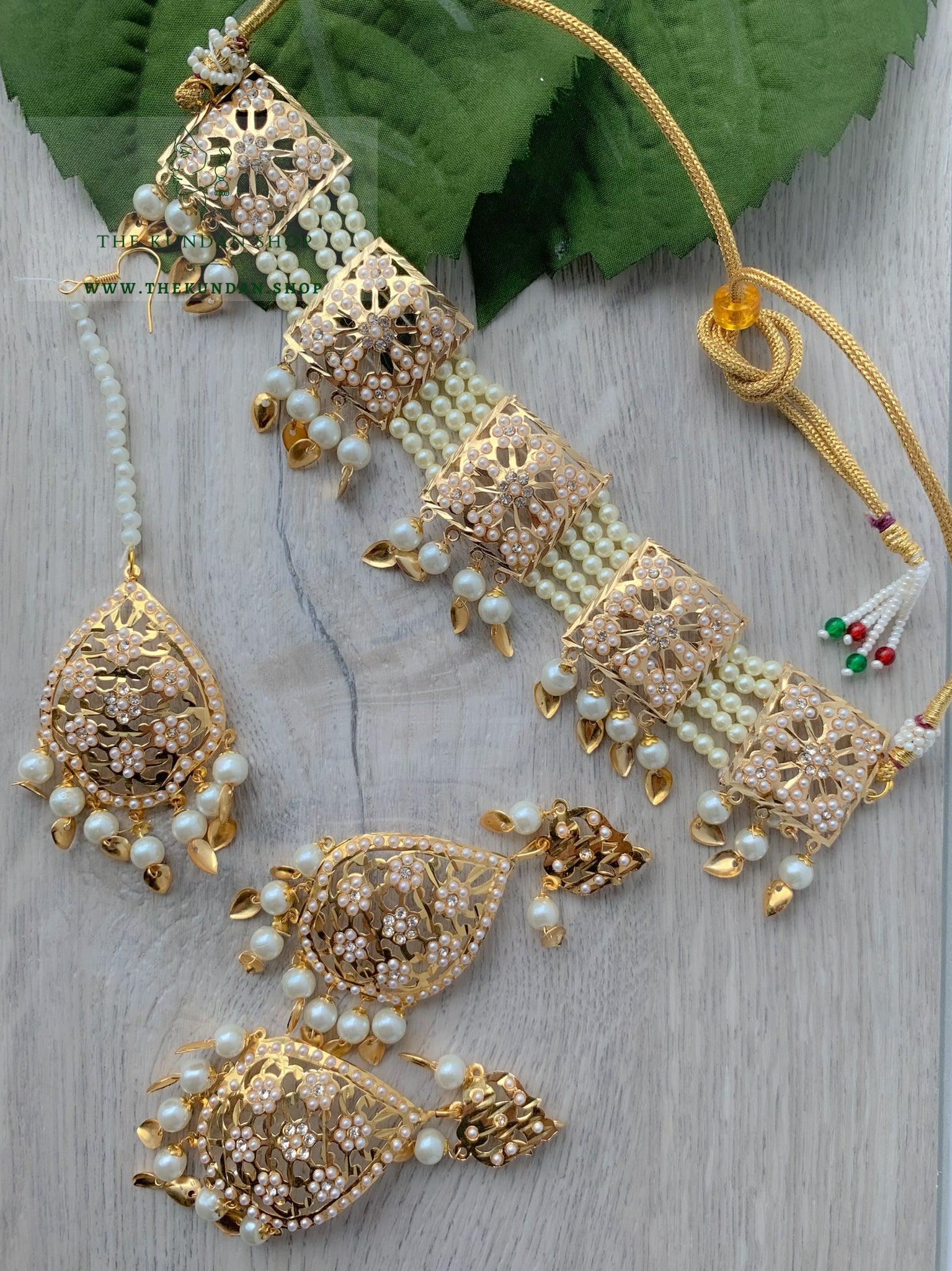 Pearl Jadau Necklace Set Necklace Sets THE KUNDAN SHOP 