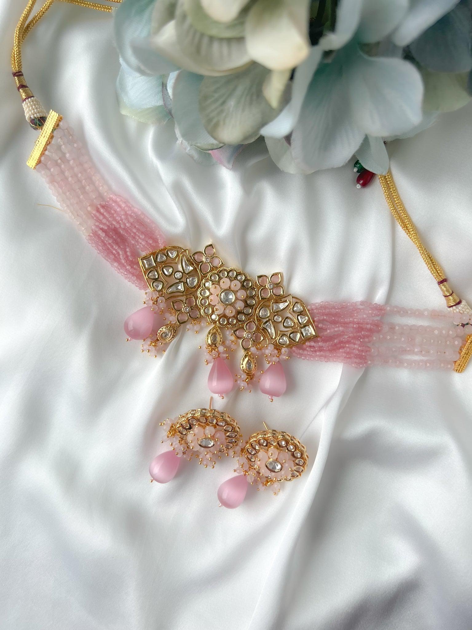 Satisfy in Pink & Kundan Necklace Sets THE KUNDAN SHOP 
