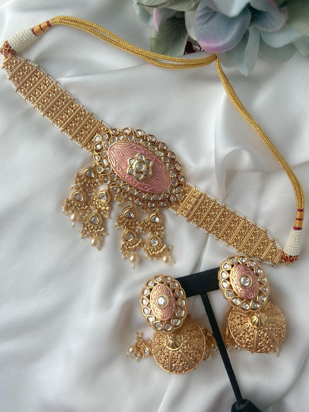 Elevate in Pink & Kundan Necklace Sets THE KUNDAN SHOP 