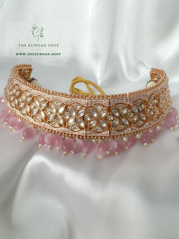 Dynasty Choker in Pink Necklace Sets THE KUNDAN SHOP 