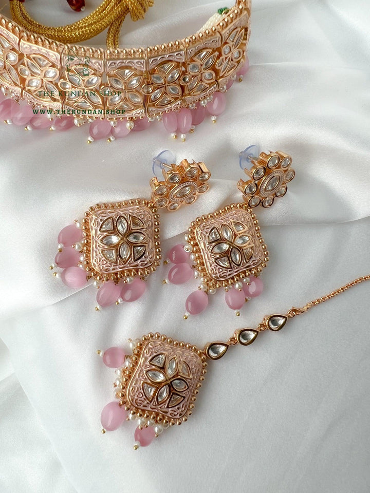 Dynasty Choker in Pink Necklace Sets THE KUNDAN SHOP 