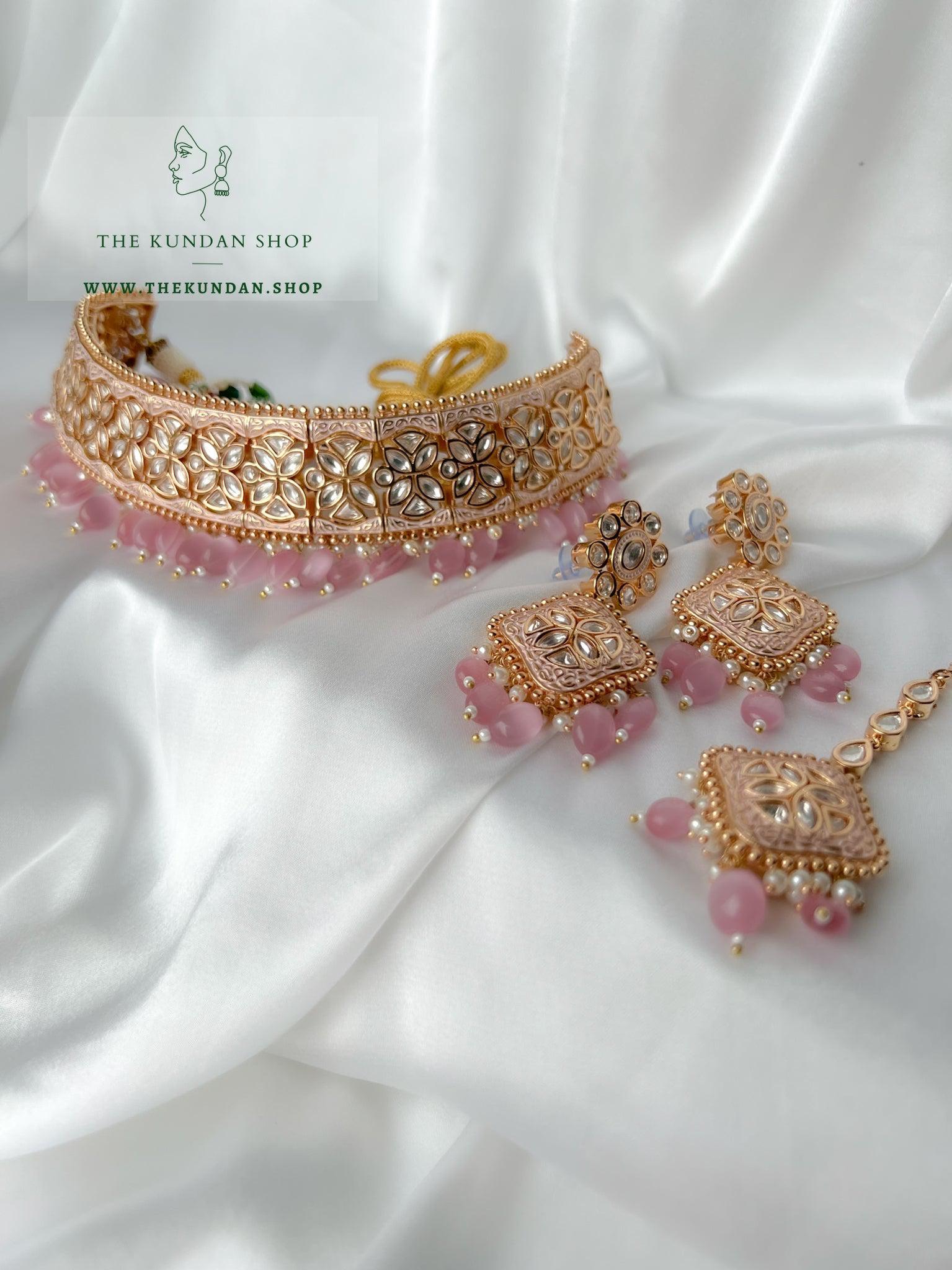 Dynasty Choker in Pink Necklace Sets THE KUNDAN SHOP 