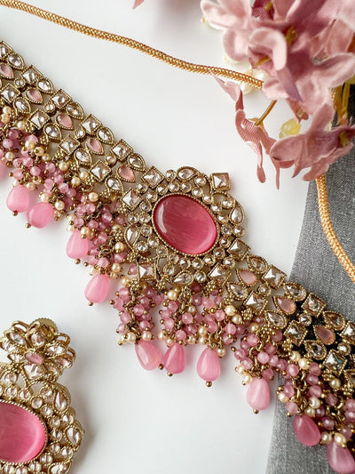 Wishful Polki in Pink Necklace Sets THE KUNDAN SHOP 