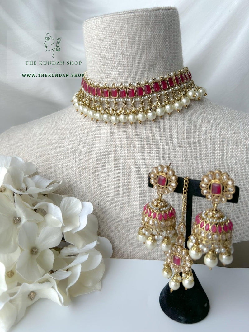 Decorous Polki in Pink Necklace Sets THE KUNDAN SHOP 