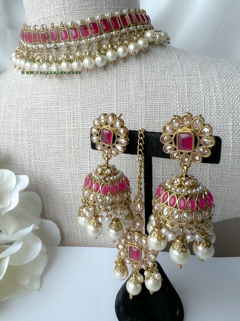 Decorous Polki in Pink Necklace Sets THE KUNDAN SHOP 