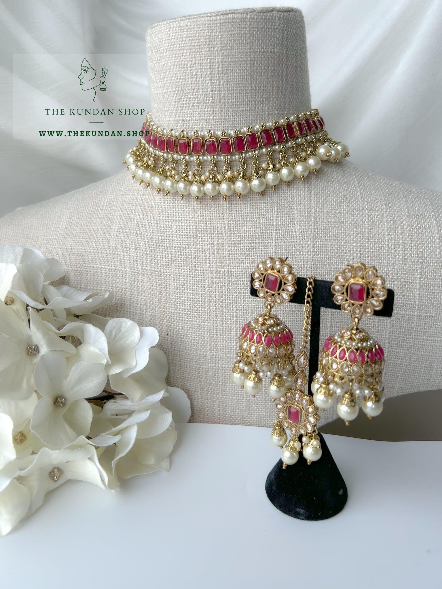 Decorous Polki in Pink Necklace Sets THE KUNDAN SHOP 