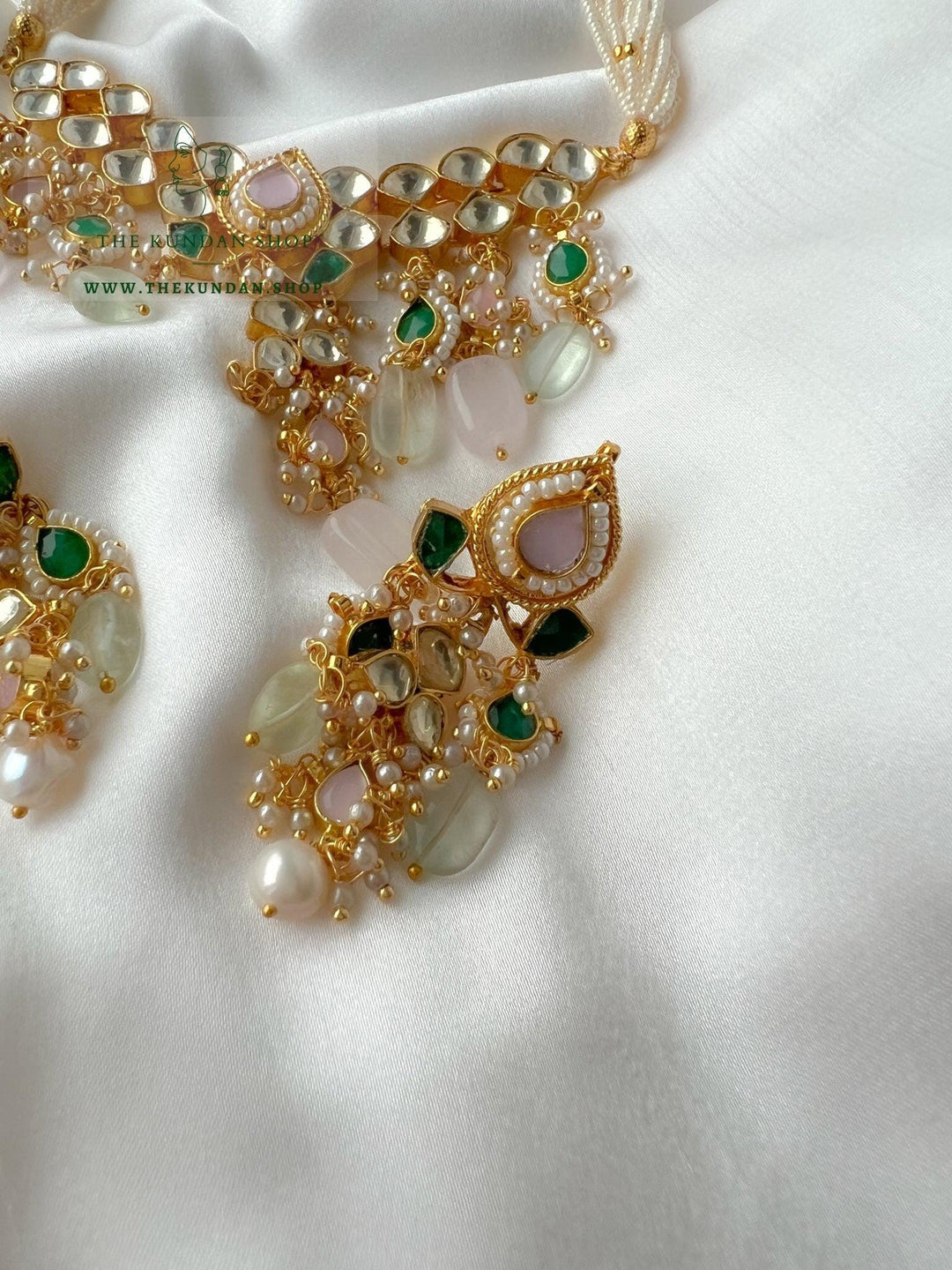 Sensation in Emerald & Pink Necklace Sets THE KUNDAN SHOP 