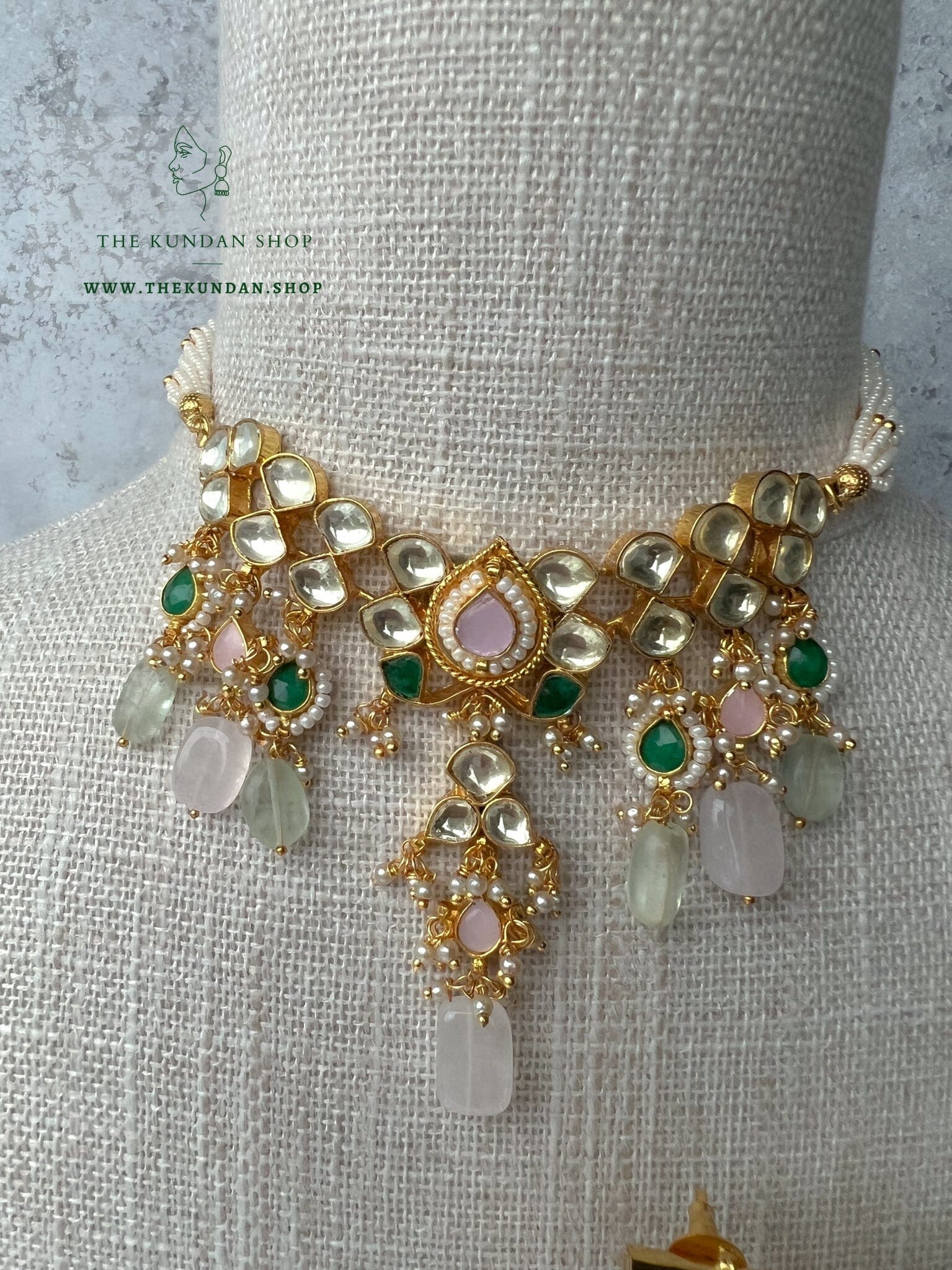 Sensation in Emerald & Pink Necklace Sets THE KUNDAN SHOP 