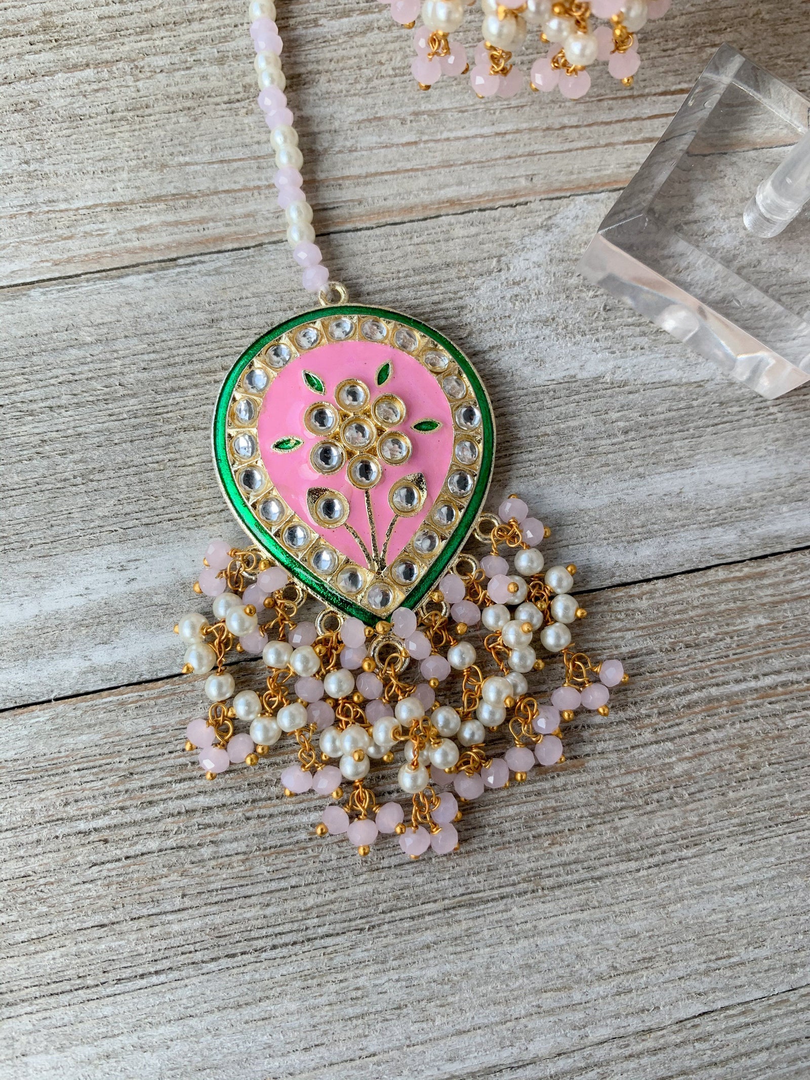 Ironic 2.0 in Pink Earrings + Tikka THE KUNDAN SHOP 