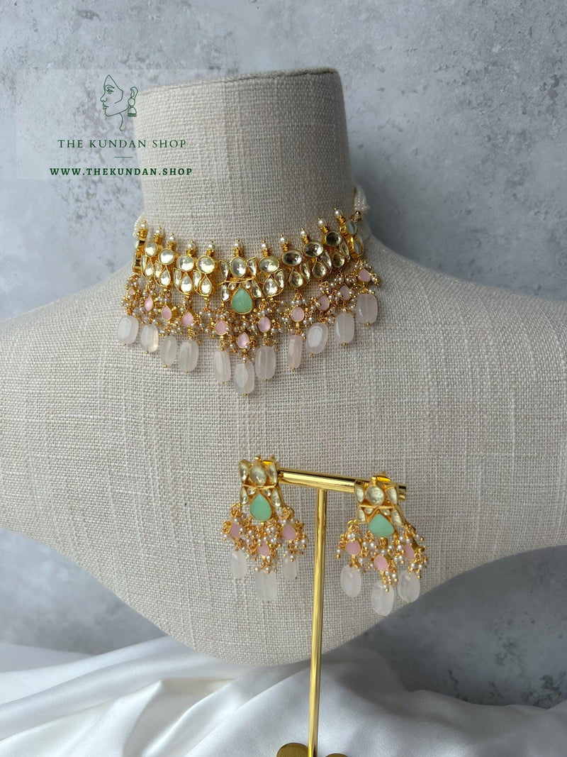 Sweetheart in Mint & Pink Necklace Sets THE KUNDAN SHOP 