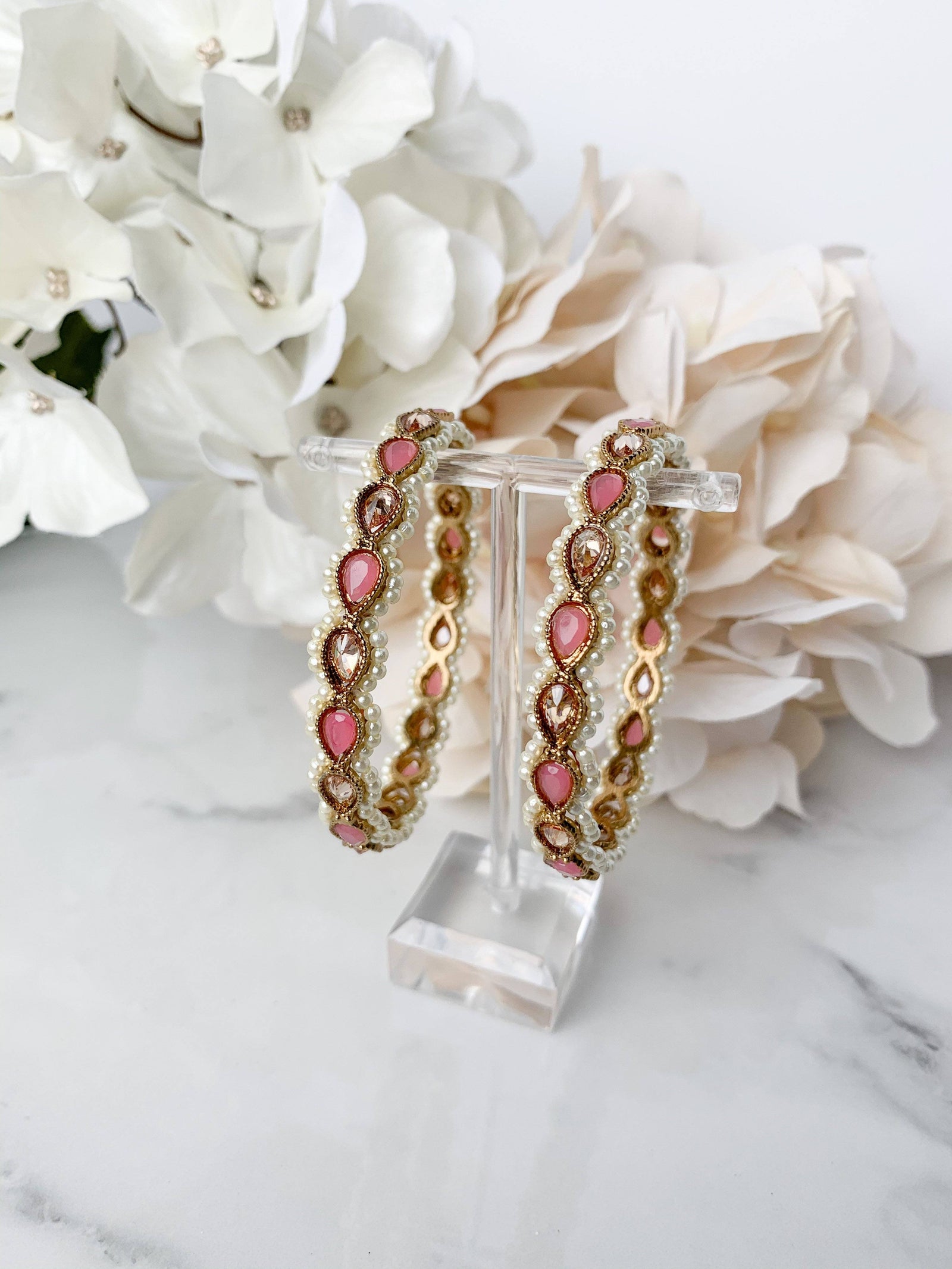 ANYA bangle in Pink (Pair of 2) Bangles THE KUNDAN SHOP 