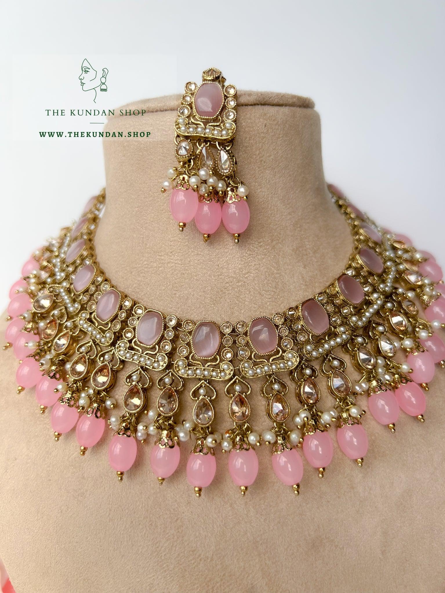 Salient Polki in Pink Necklace Sets THE KUNDAN SHOP 