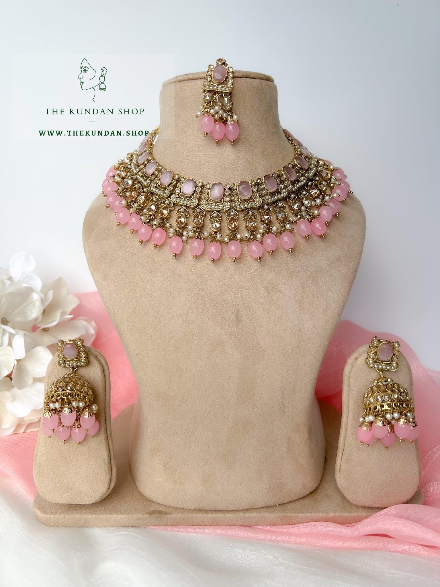 Salient Polki in Pink Necklace Sets THE KUNDAN SHOP 