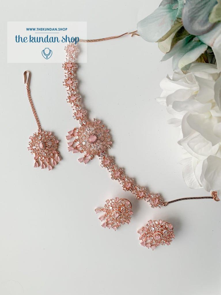 Charisma in Rose Gold Pink Necklace Sets THE KUNDAN SHOP 