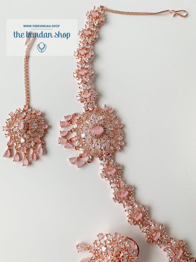 Charisma in Rose Gold Pink Necklace Sets THE KUNDAN SHOP 